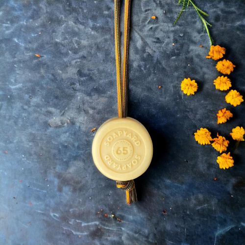 ginseng and tumeric aka curcuma soap on a rope