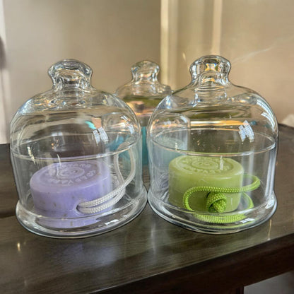 Elegant Glass Display for Soapyard Soap & Rope