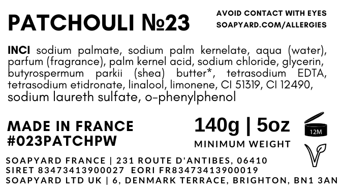 Patchouli  Bar Soap 140g | 8 PACK Wrapped